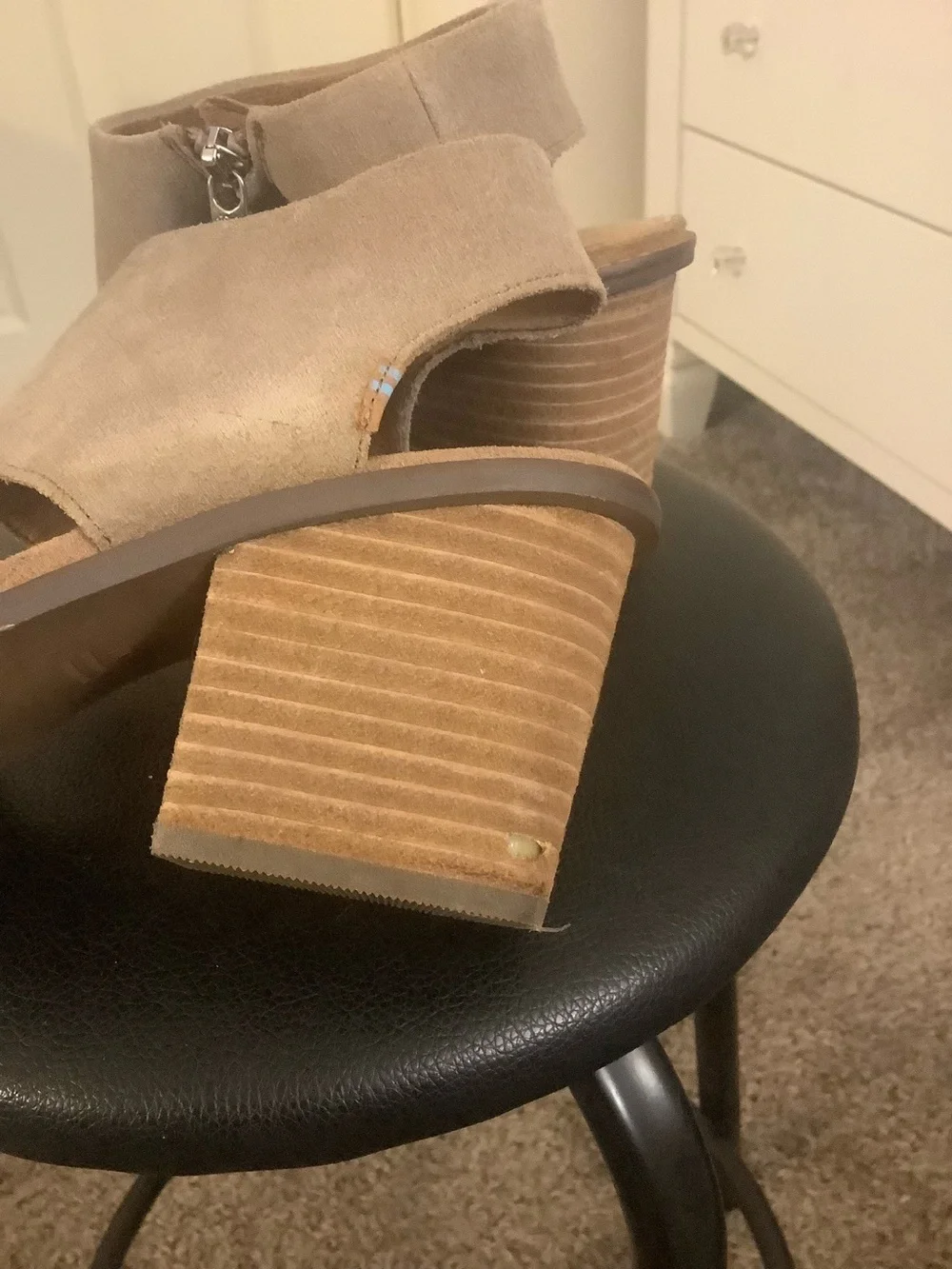 Toms Majorca Suede Block Sandals Size 9